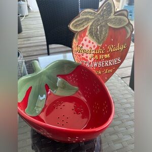 Strawberry Bowl and Metal sign